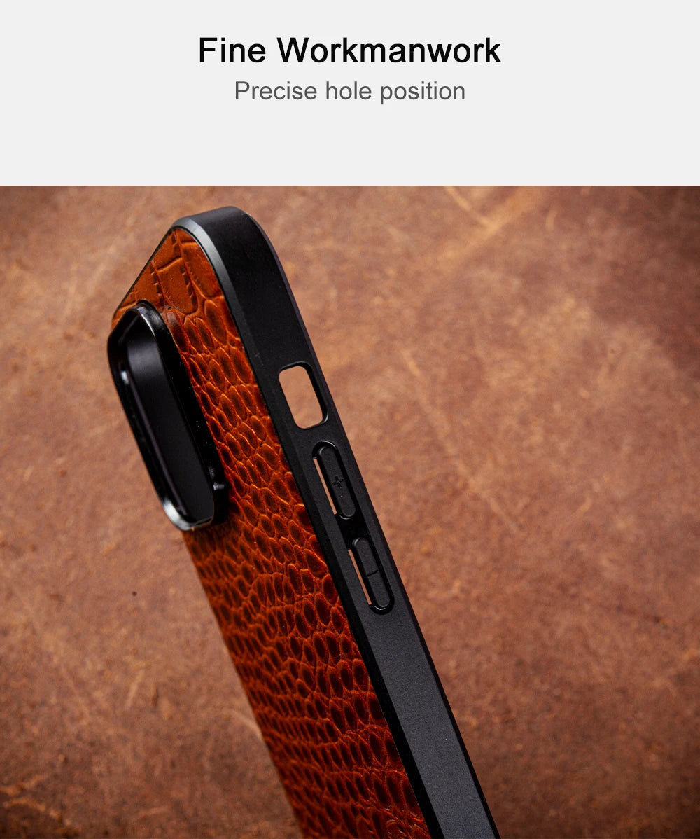 Genuine Leather Alligator Pattern Case for iPhone