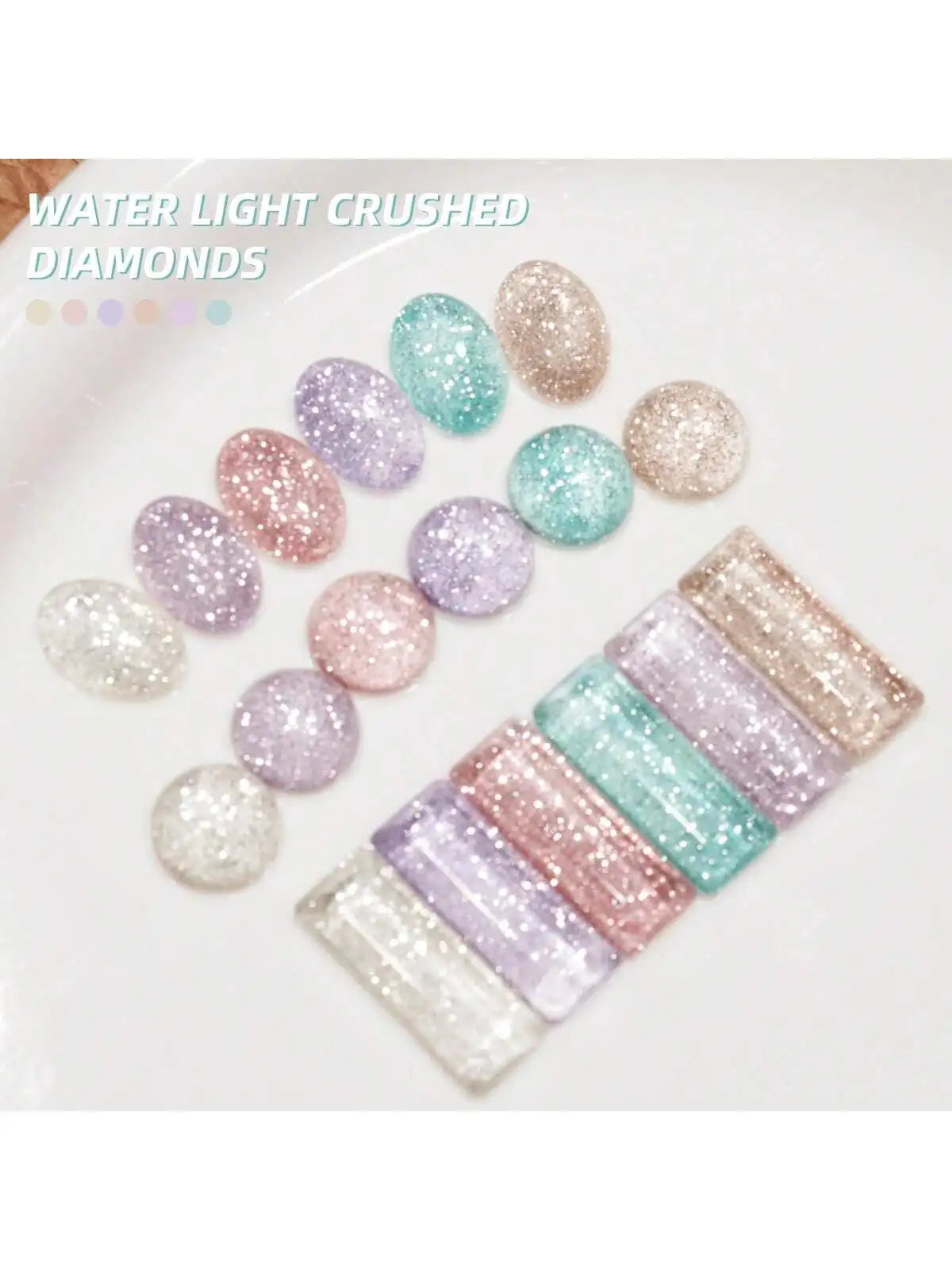 XEJAYI 6pcs 15ml Water Light Crushed Gel Nail Polish Set,UV LED Soaking Nail Gel, Semi-Permanent, DIY Salon Quality Nail Art