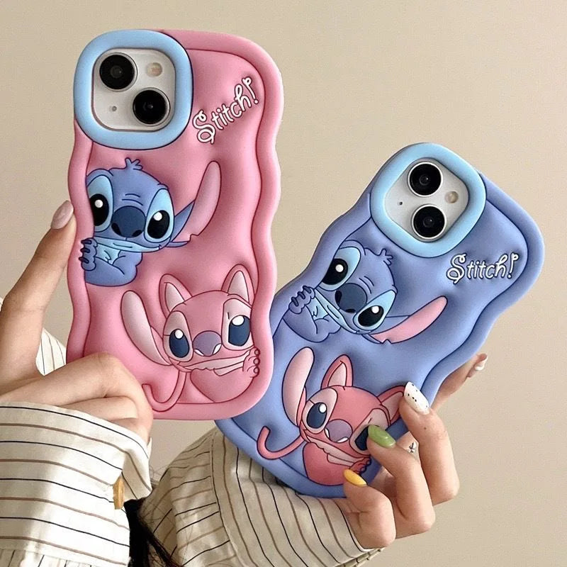 Cute 3D Stitch Cartoon Silicone Phone Case for iPhone Models