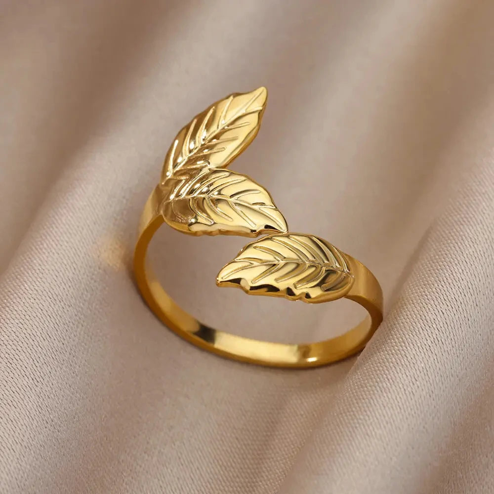 316L Stainless Steel Gold Rings – Luxury Adjustable Women’s Jewelry