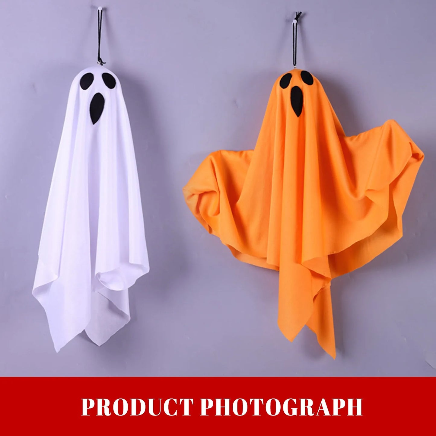 Halloween Light-Up Hanging Ghosts  Bright, Fun, and Perfect for Indoor or Outdoor Displays