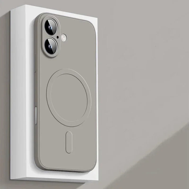 MagSafe-Compatible Liquid Silicone Case for iPhone – Soft Shockproof Cover