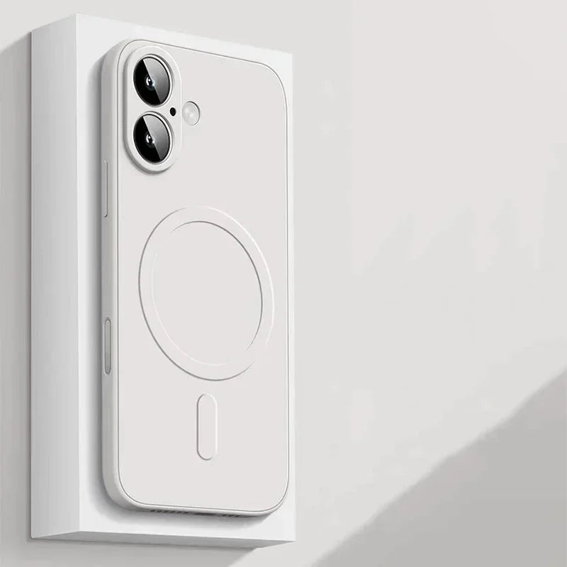 MagSafe-Compatible Liquid Silicone Case for iPhone – Soft Shockproof Cover