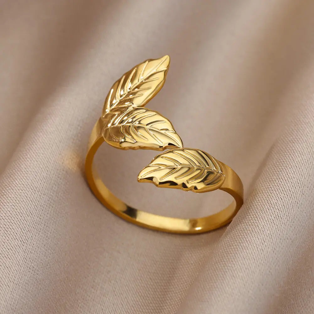 316L Stainless Steel Gold Rings – Luxury Adjustable Women’s Jewelry
