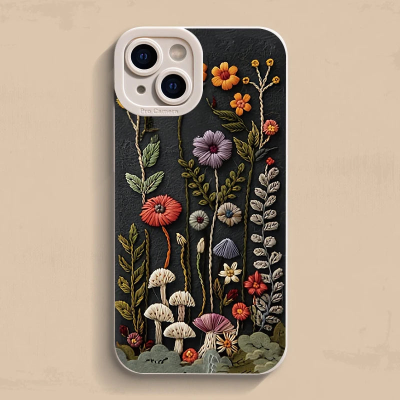Embossed Floral Pattern Soft Case for iPhone