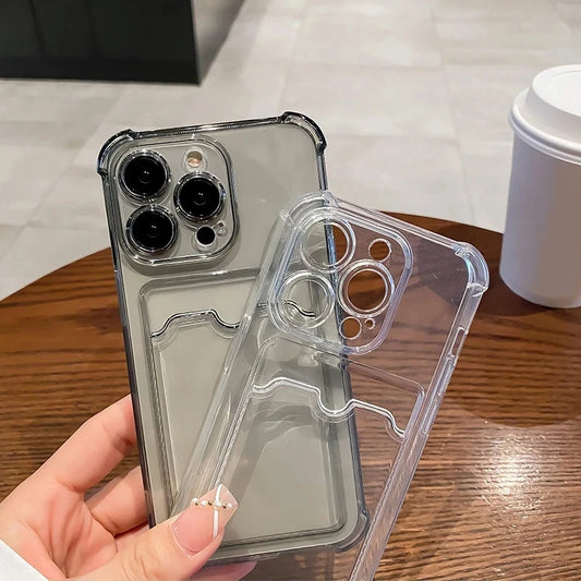 Transparent Card Holder Case for iPhone