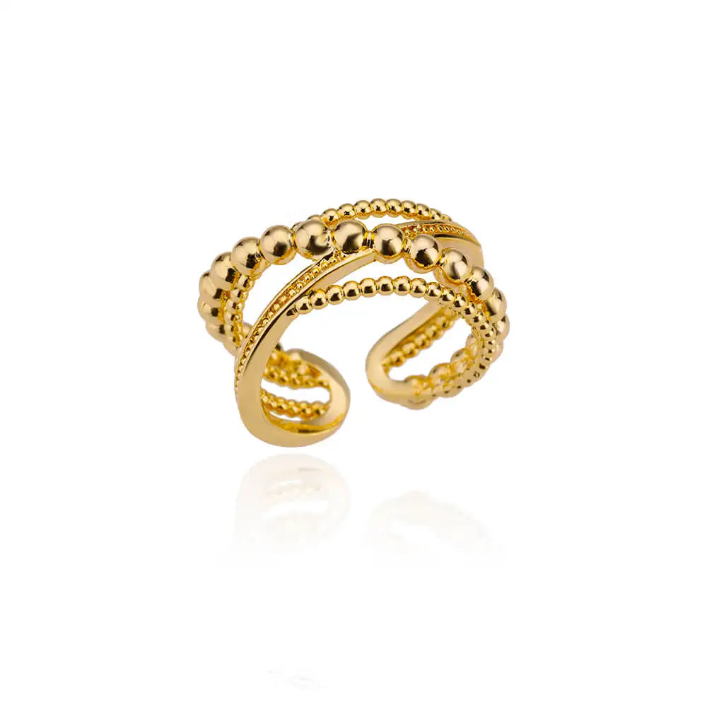 316L Stainless Steel Gold Rings – Luxury Adjustable Women’s Jewelry