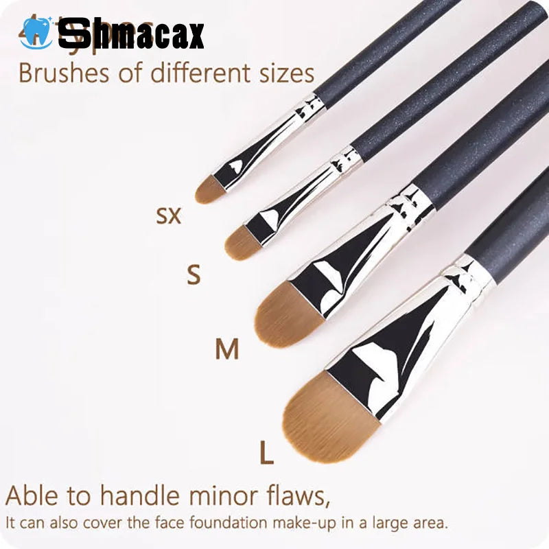Flat Round Ultra-Thin Foundation & Concealer Brush – Professional Precision Tool