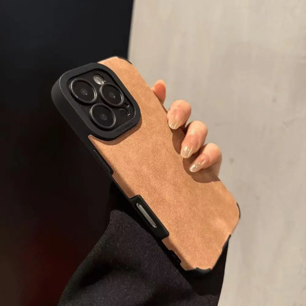 Matte Leather Silicone Case for iPhone – Shockproof Soft Cover