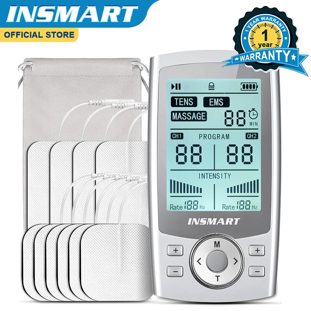 Mini Electric EMS Neck Massager ā 8 Modes, 19 Intensity Levels for Pain Relief & Relaxation