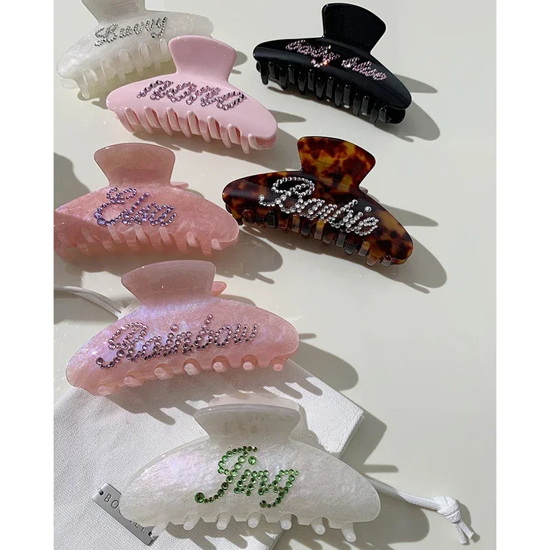 Personalized Name Hair Claw Clip for Women – Handmade Acrylic Hairpin