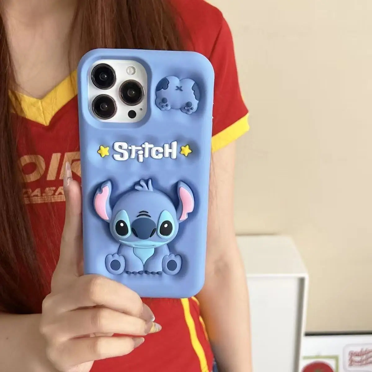 Cute 3D Stitch Cartoon Silicone Phone Case for iPhone Models