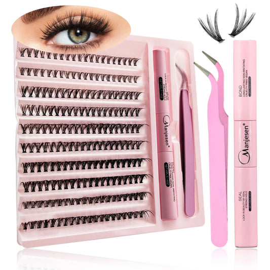 DIY Eyelash Extension Kit – 200 PCS Lash Clusters with Bond & Seal