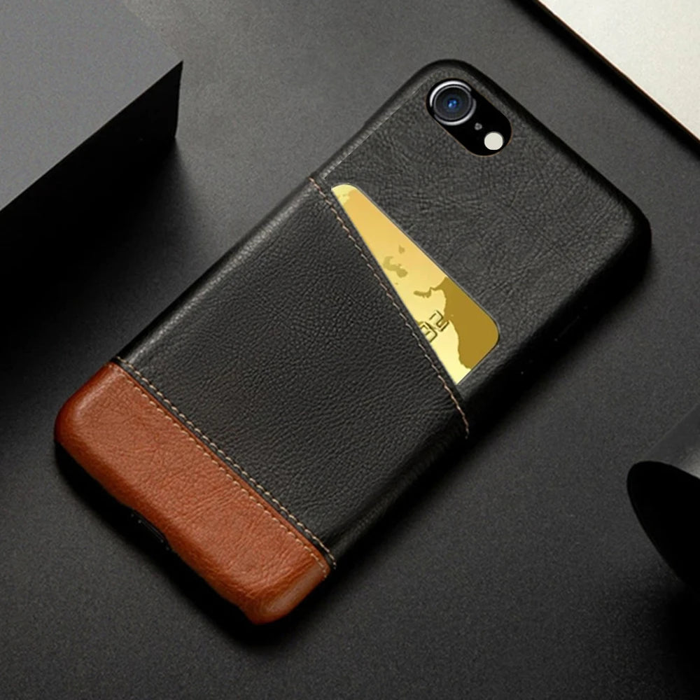 Leather Card Holder Case for iPhone SE