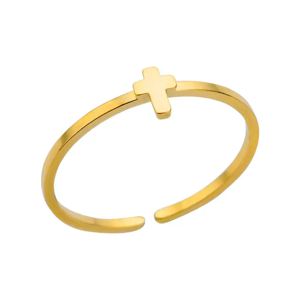 316L Stainless Steel Gold Rings – Luxury Adjustable Women’s Jewelry