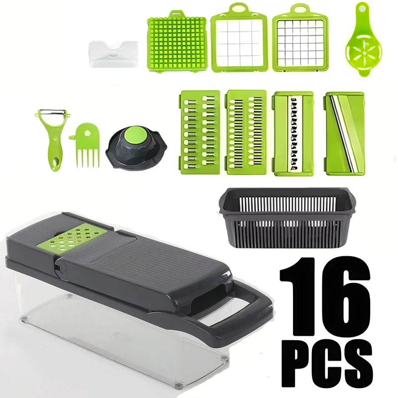 14-in-1 Vegetable Cutter β Multi-Function Slicer, Grater & Chopper