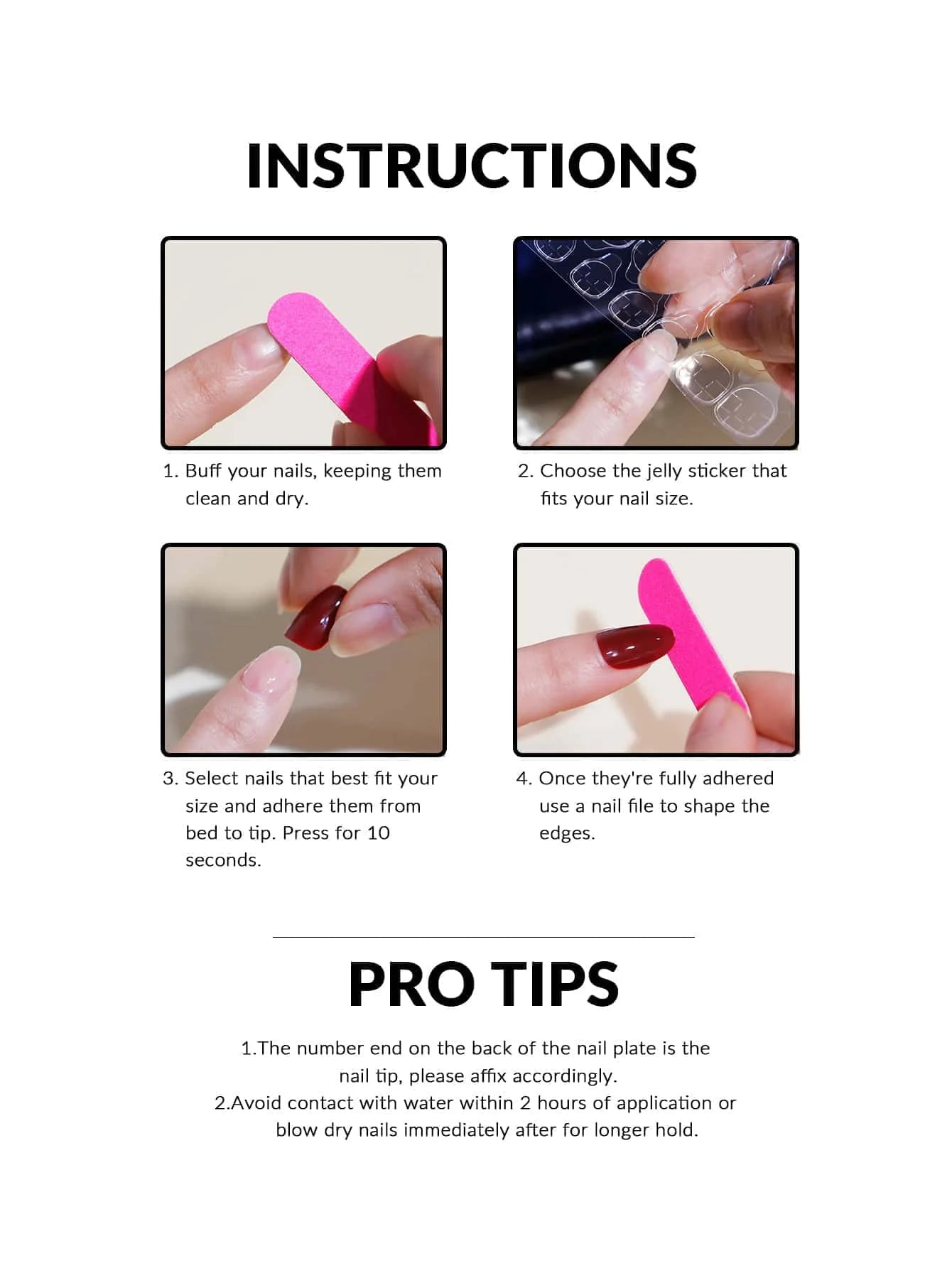 24pcs Press-On Square Fake Nails – French Tip Design