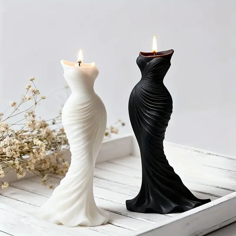 Fishtail Dress Mold Candle – Elegant Decorative Candle for Weddings and Home Decor