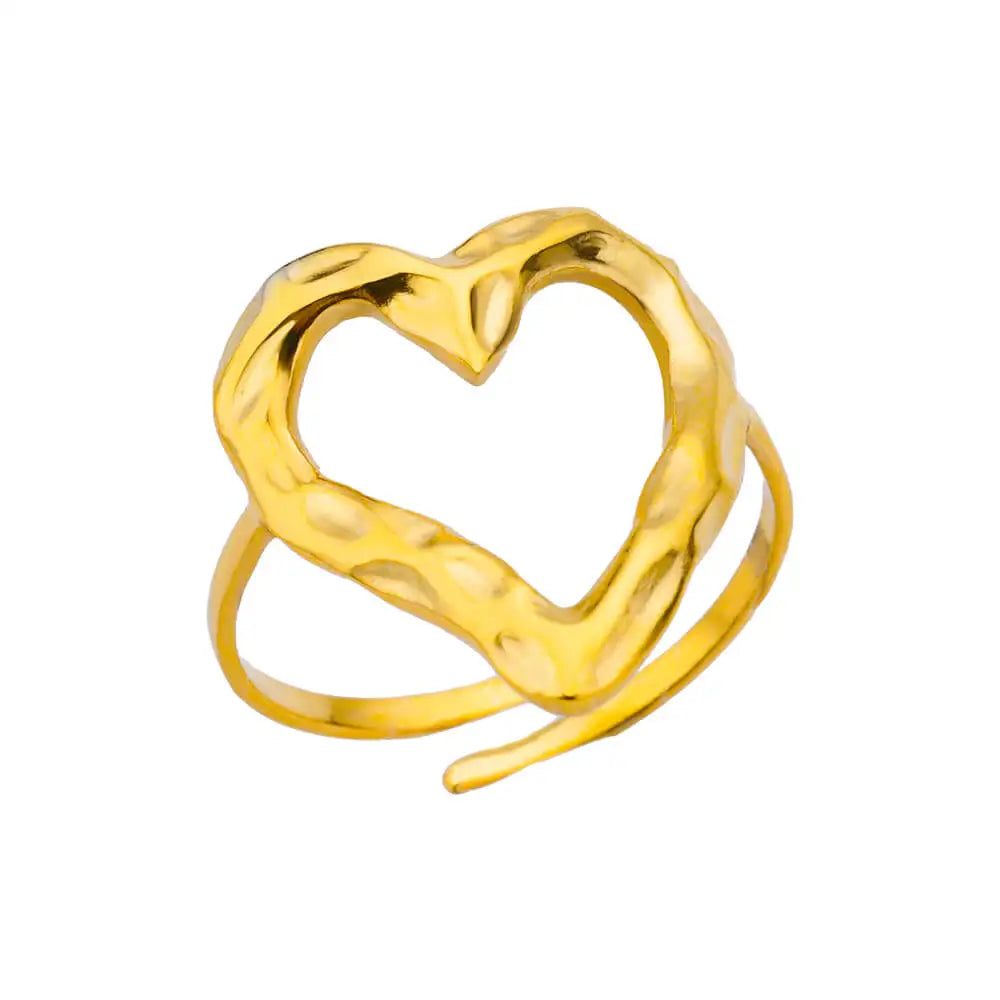 316L Stainless Steel Gold Rings – Luxury Adjustable Women’s Jewelry