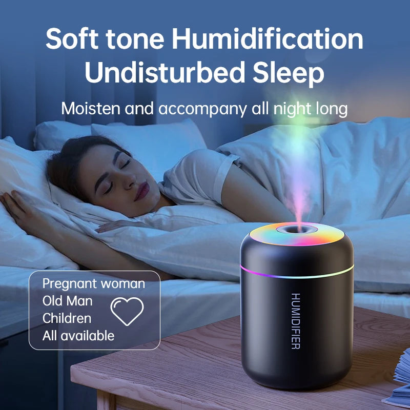 180ML Mini USB Air Humidifier with LED Lights ā Portable Aroma Diffuser & Essential Oil Purifier