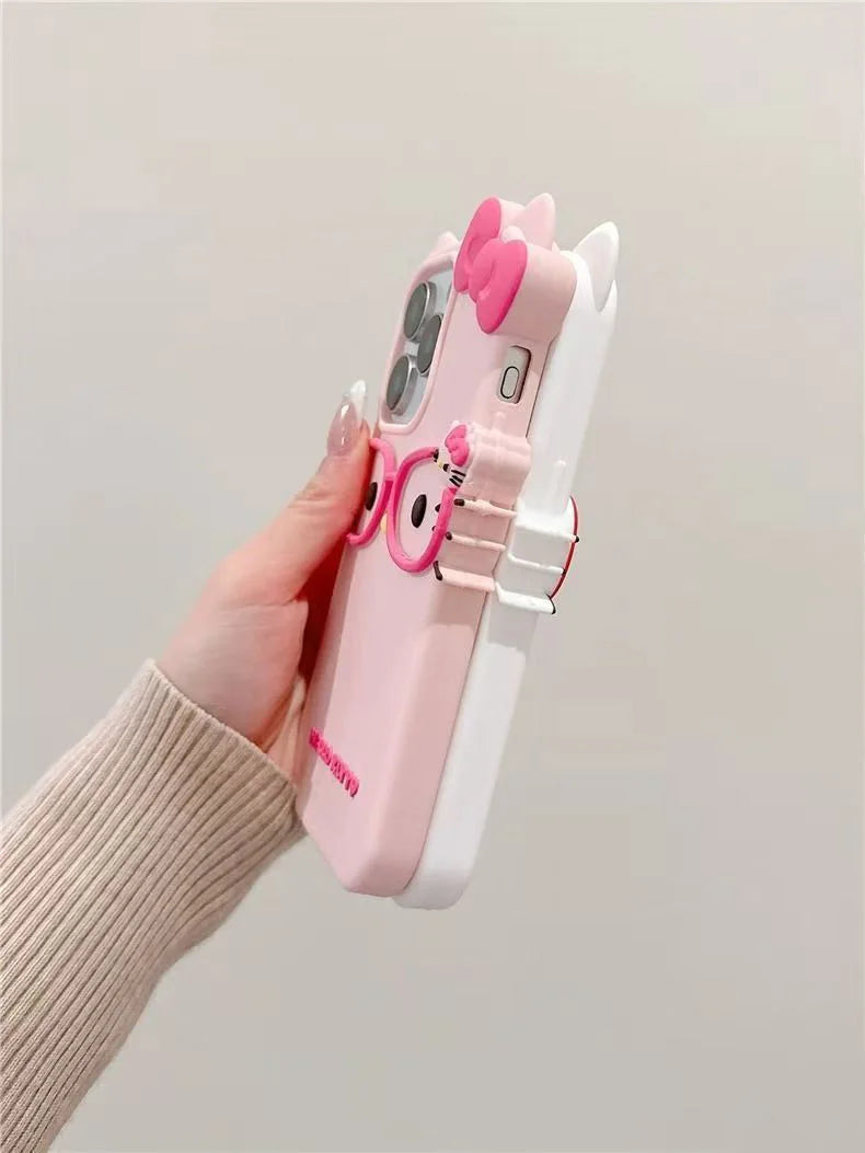 Glasses Cat Silicone Phone Case for iPhone Models