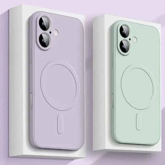 MagSafe-Compatible Liquid Silicone Case for iPhone – Soft Shockproof Cover