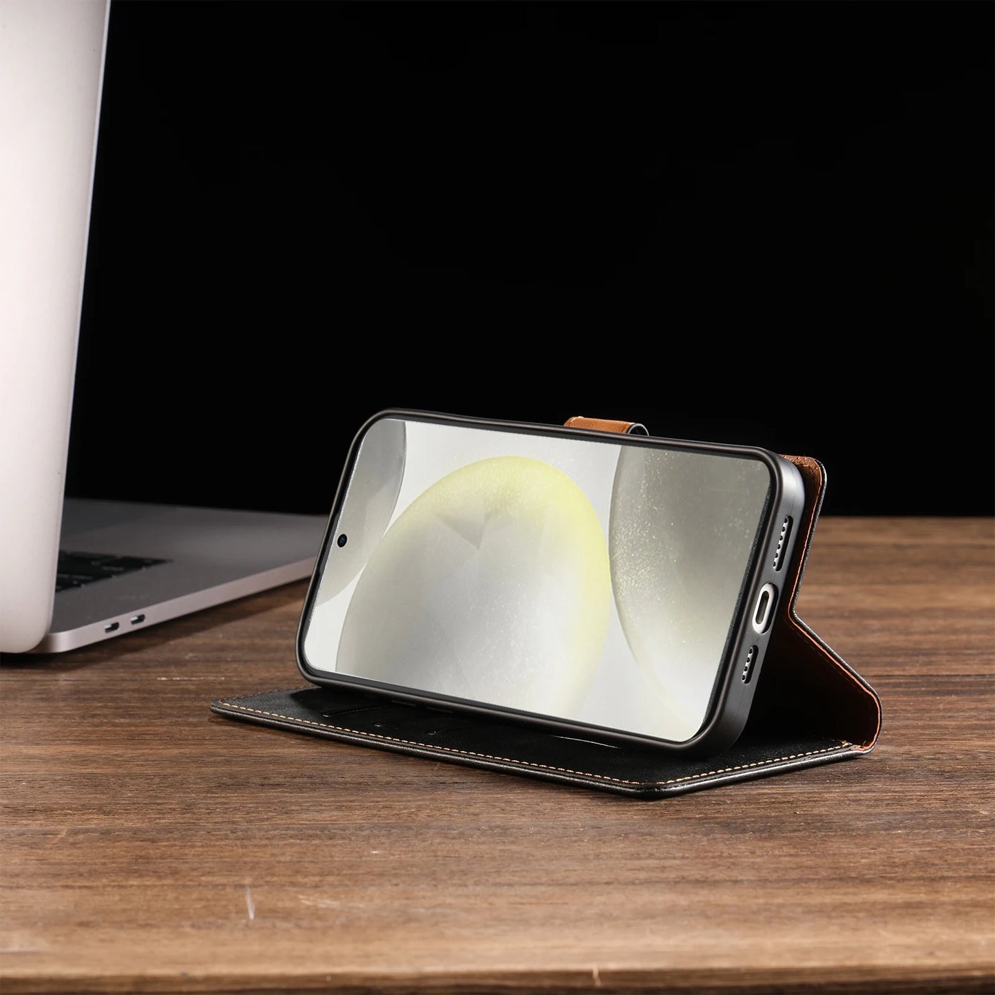 Business PU Leather Flip Wallet Case for Samsung Galaxy S25 S24 S23 Ultra S22 S21