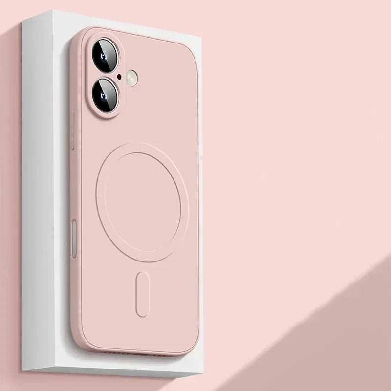 MagSafe-Compatible Liquid Silicone Case for iPhone – Soft Shockproof Cover