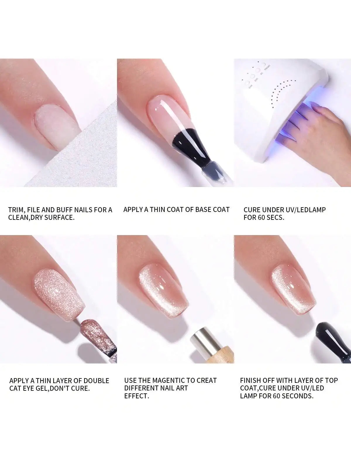 XEJAYI 6pcs 15ml Water Light Crushed Gel Nail Polish Set,UV LED Soaking Nail Gel, Semi-Permanent, DIY Salon Quality Nail Art