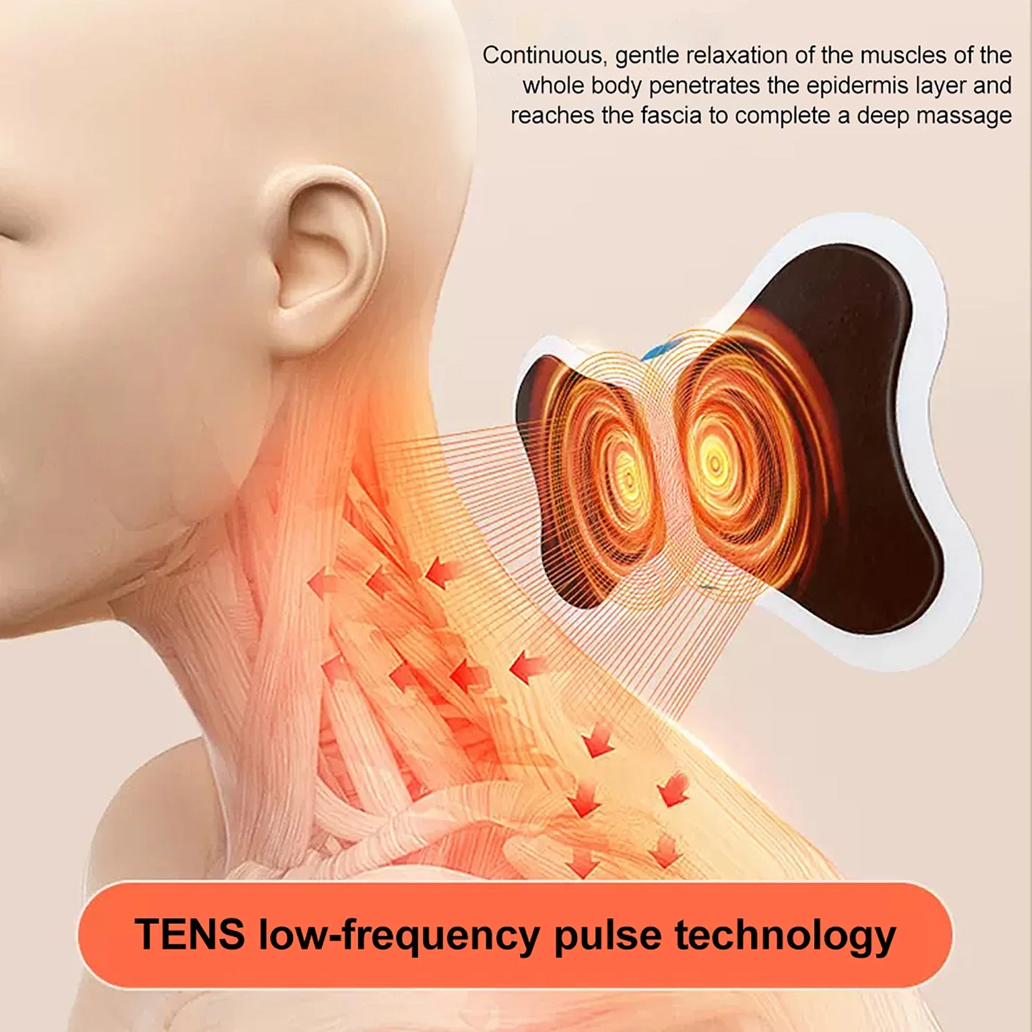 Mini Electric EMS Neck Massager ā 8 Modes, 19 Intensity Levels for Pain Relief & Relaxation