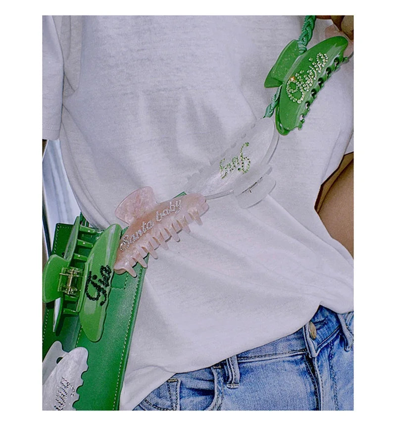 Personalized Name Hair Claw Clip for Women – Handmade Acrylic Hairpin