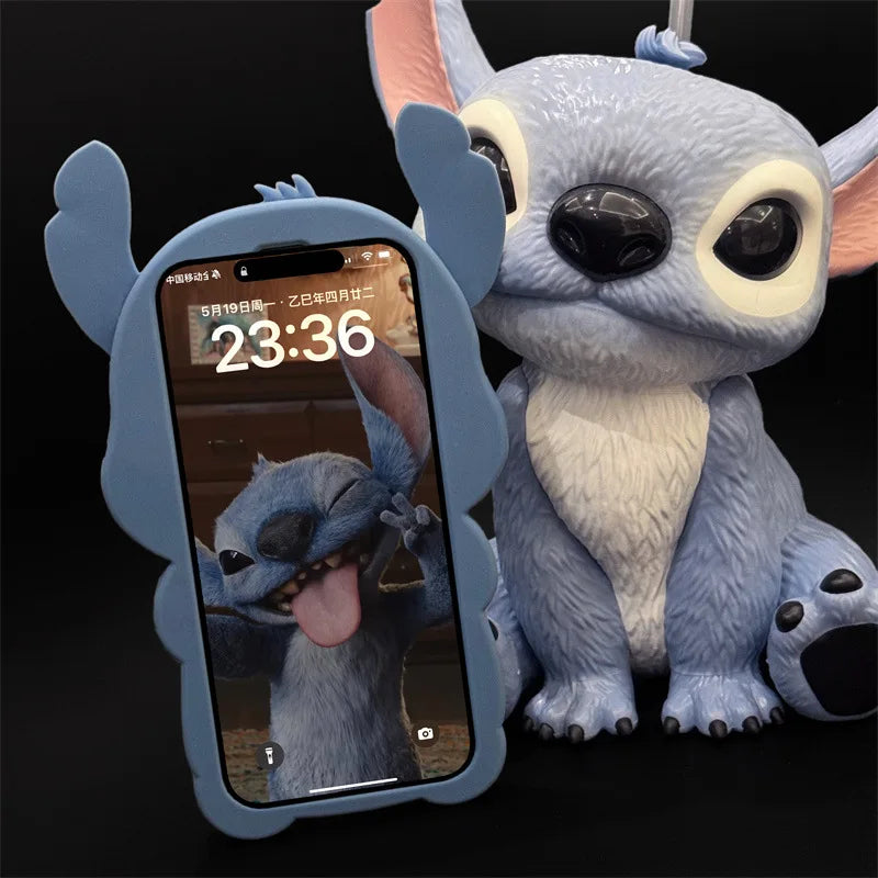 Cute 3D Stitch Cartoon Silicone Phone Case for iPhone Models