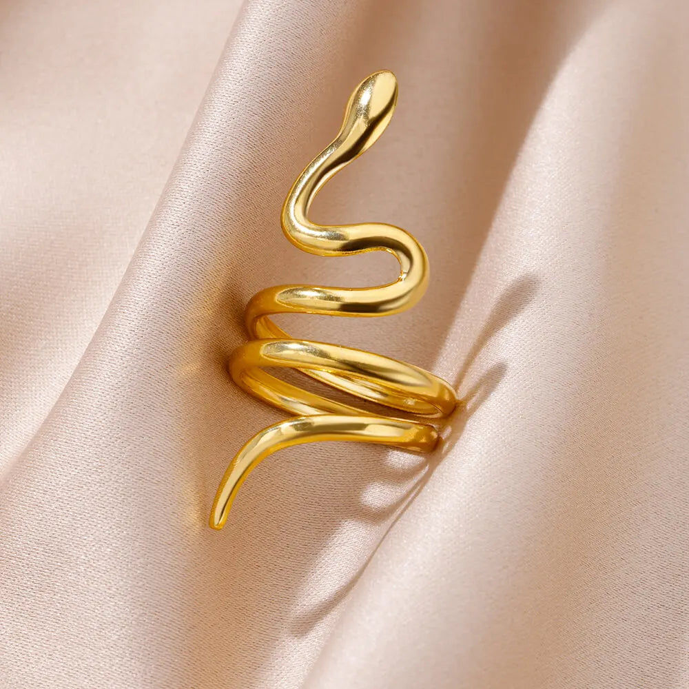 316L Stainless Steel Gold Rings – Luxury Adjustable Women’s Jewelry
