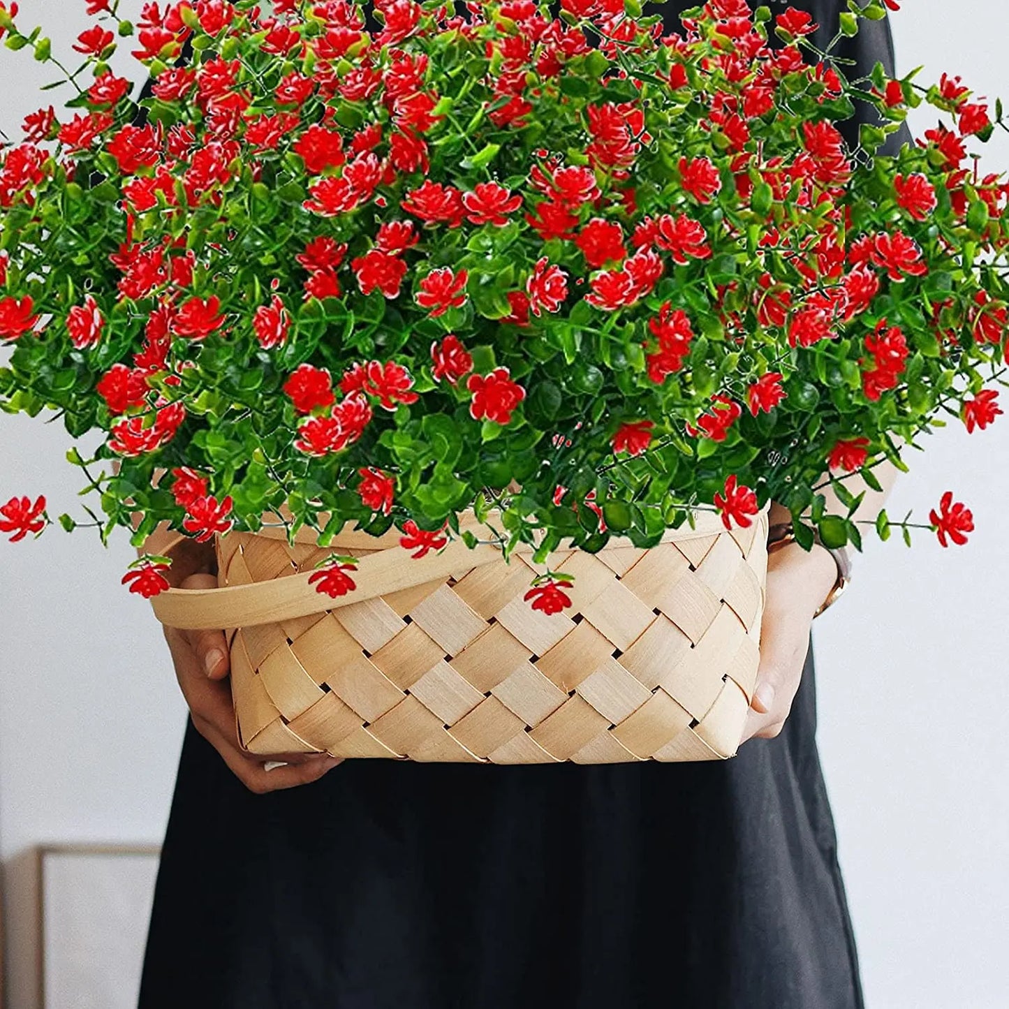 Artificial Flowers for Outdoor and Home Garden Decoration – UV Resistant Plastic Greenery Shrubs