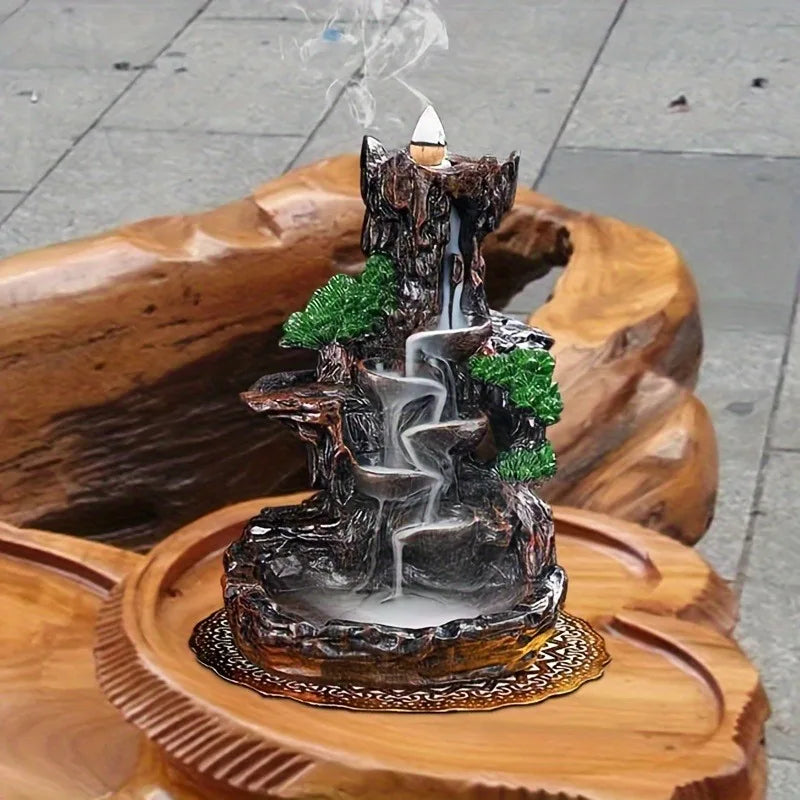 Mountain Waterfall Backflow Incense Burner – Aromatherapy and Home Decor