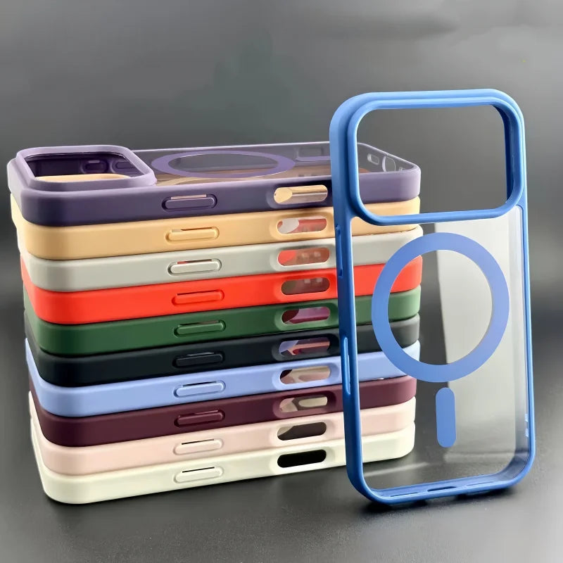 Transparent MagSafe Acrylic Case for iPhone – Shockproof Slim Cover