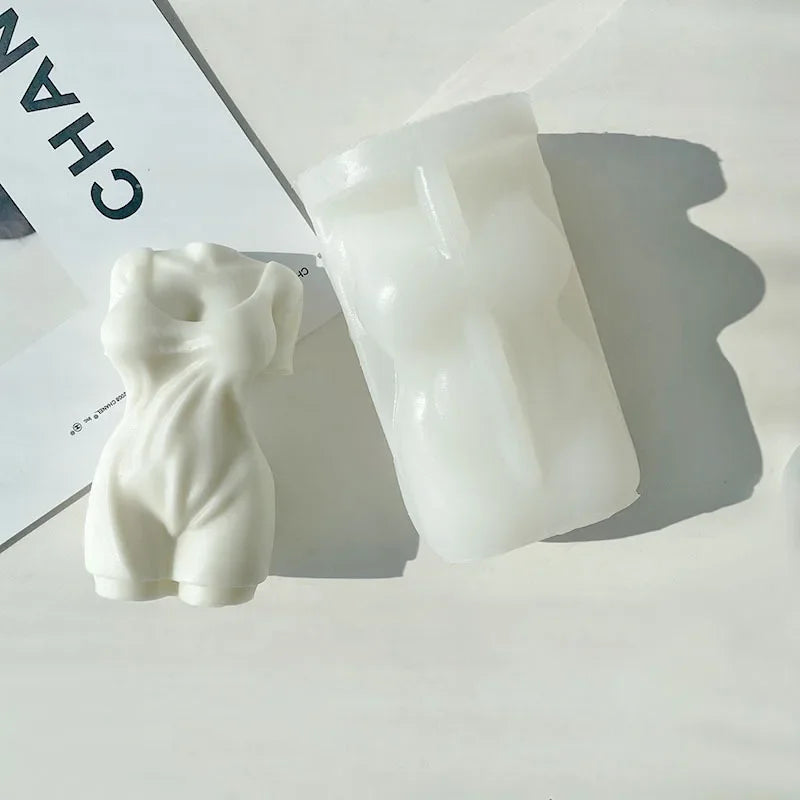 Adonis Sculpture Torso Mold – Male Body Silicone Mold for DIY Candle, Resin, or Plaster Crafting