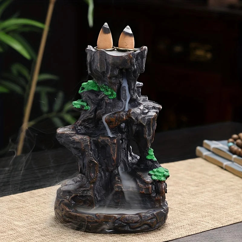 Mountain Waterfall Backflow Incense Burner – Aromatherapy and Home Decor