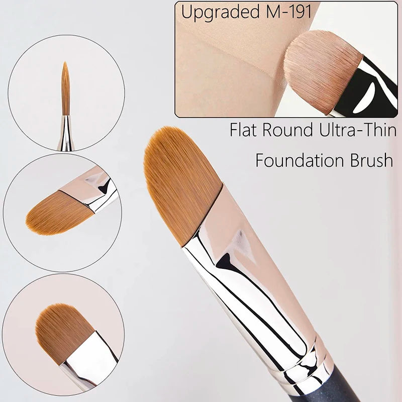 Flat Round Ultra-Thin Foundation & Concealer Brush – Professional Precision Tool