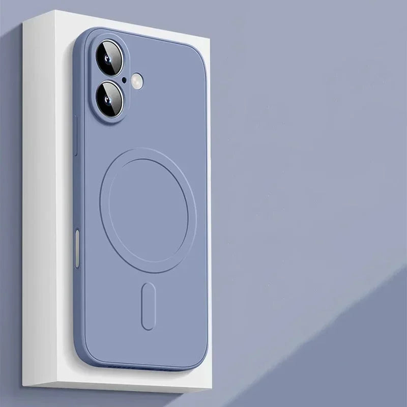 MagSafe-Compatible Liquid Silicone Case for iPhone – Soft Shockproof Cover