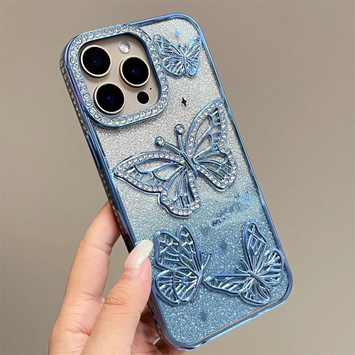Diamond Butterfly Phone Case – Luxury Plating Soft Silicone Cover