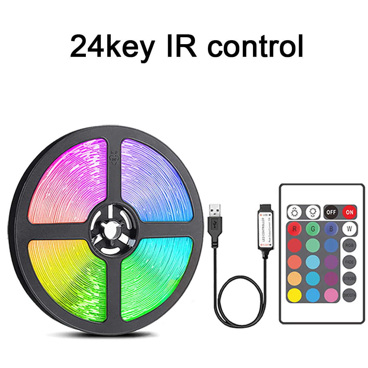 RGB LED Strip Lights with Remote Control ā Color Changing Light Strips for Bedroom, TV, and Party Decor