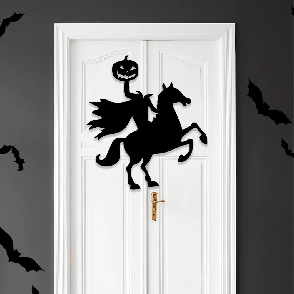 Black Halloween Door Sticker Decoration Bold, Creepy, and Perfect for Any Front Door