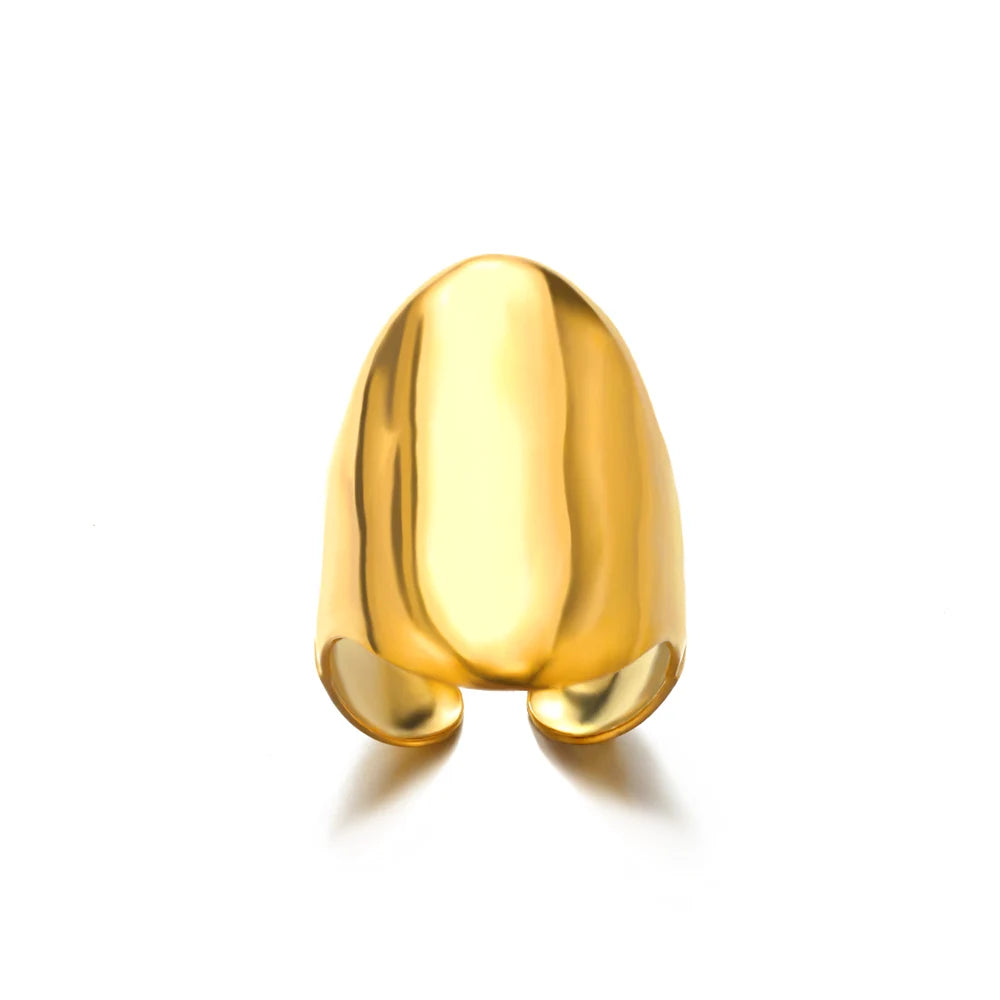 316L Stainless Steel Gold Rings – Luxury Adjustable Women’s Jewelry