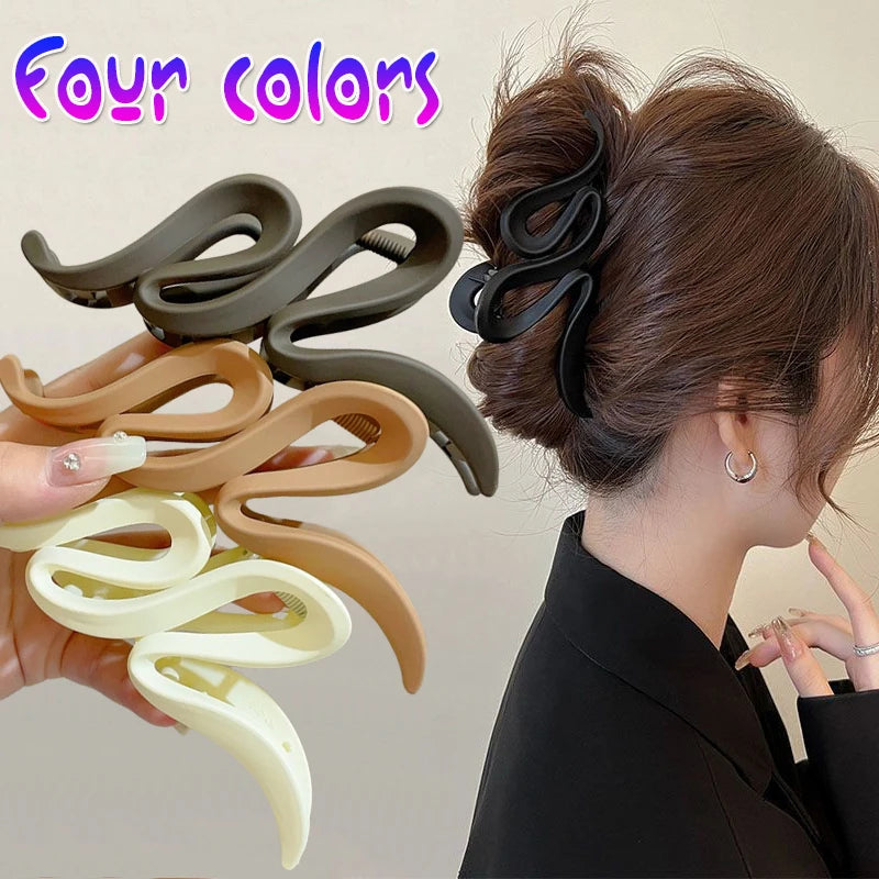 13cm Matte Wave Acrylic Hair Claw Clip for Women