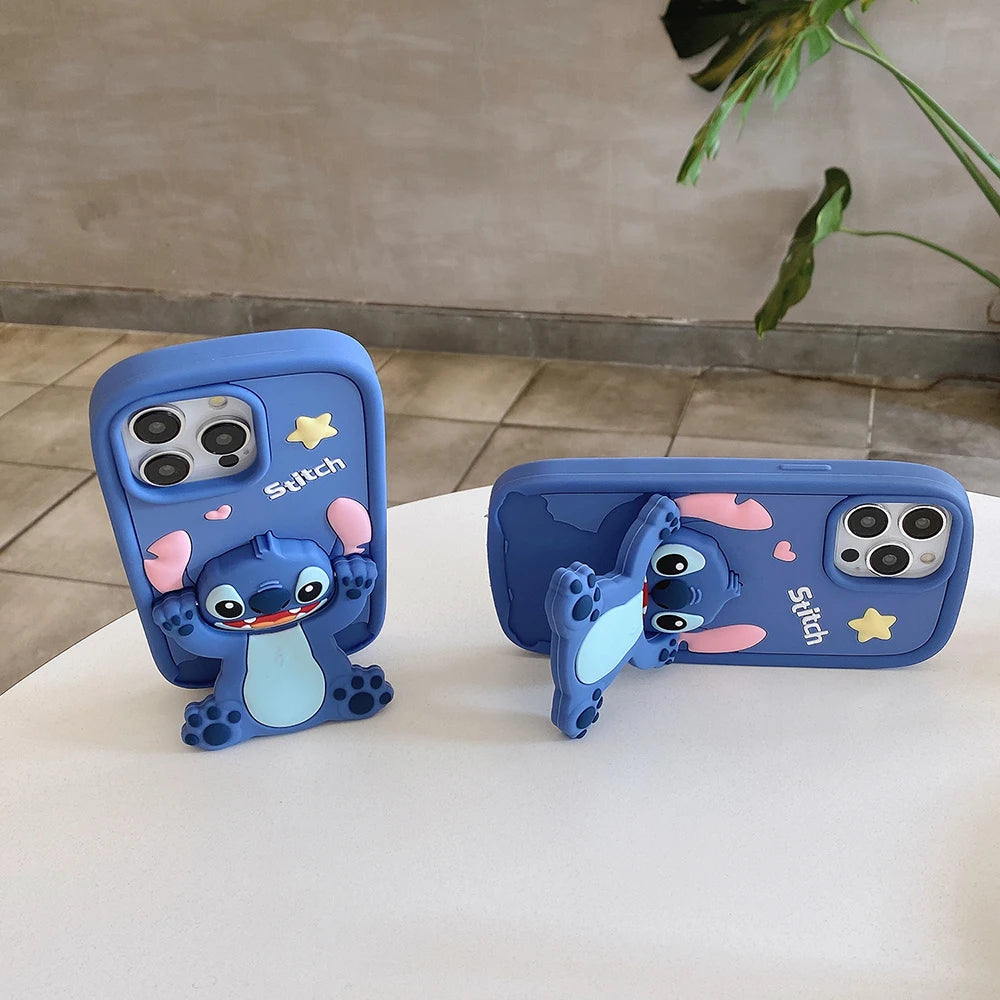 Cute 3D Stitch Cartoon Silicone Phone Case for iPhone Models