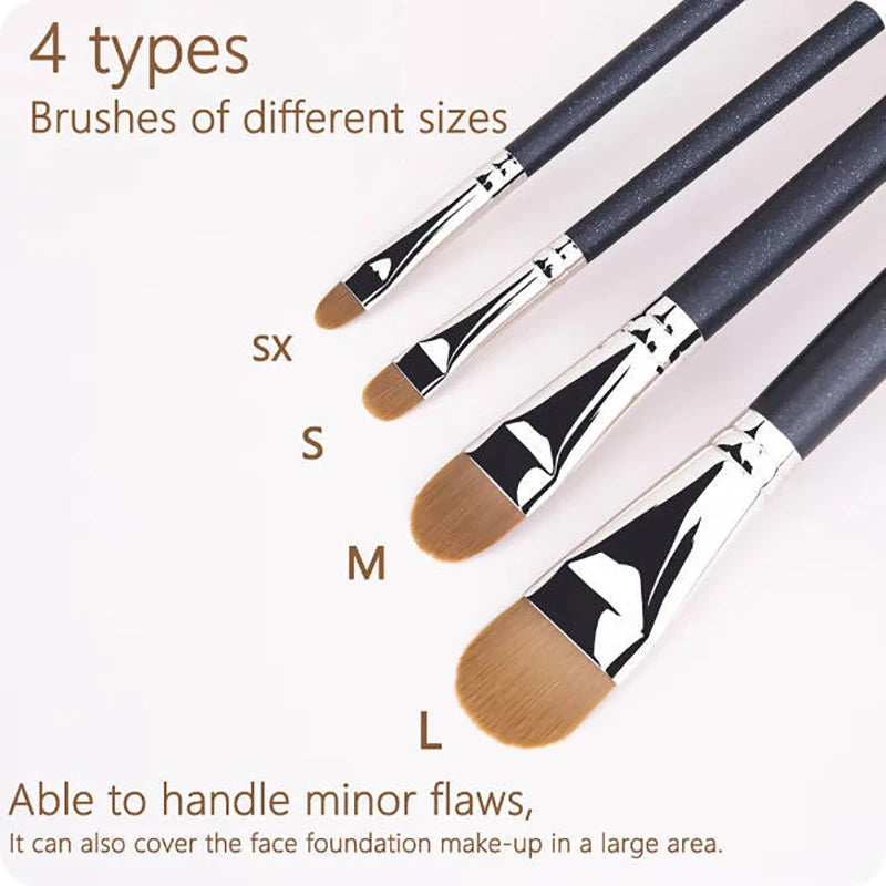 Flat Round Ultra-Thin Foundation & Concealer Brush – Professional Precision Tool