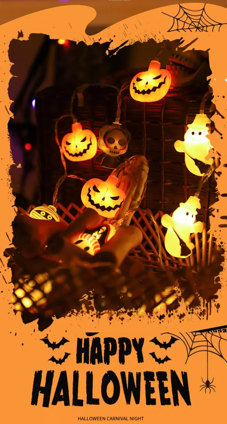 Halloween LED Pumpkin String Lights Bright, Festive, and Perfect for Any Halloween Setup