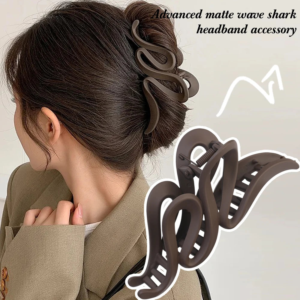 13cm Matte Wave Acrylic Hair Claw Clip for Women