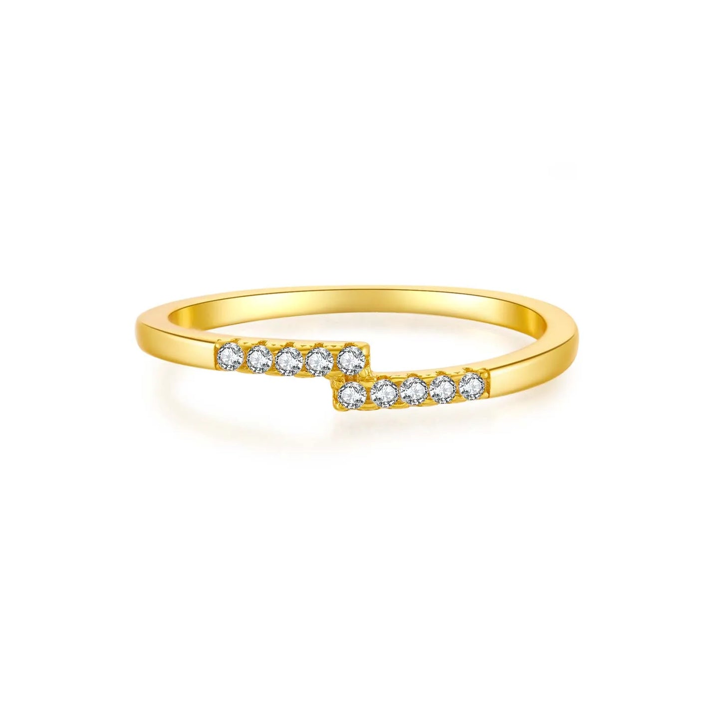Gold Zircon Trio Ring for Women